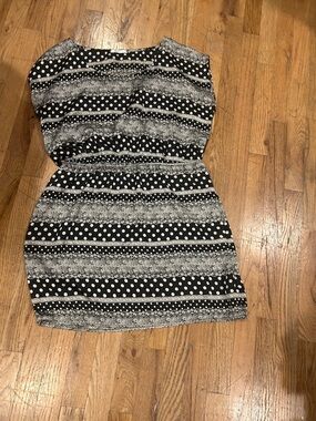 maitai Black & White Polka Dot and Stripe Mini Dress size large
